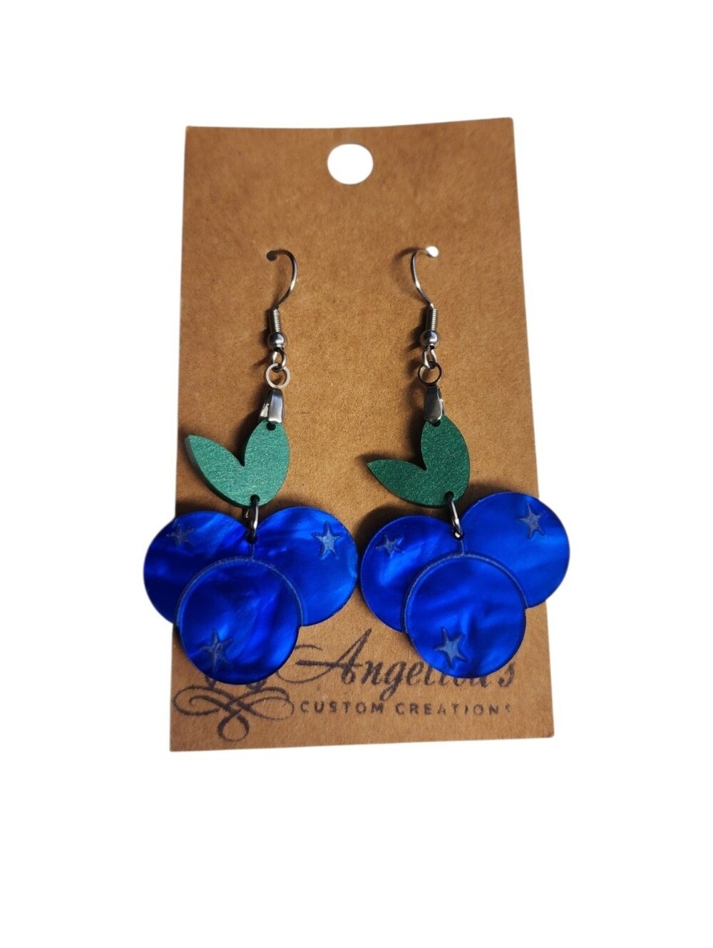 Indigo Velvet Orchard Acrylic Drop Earrings